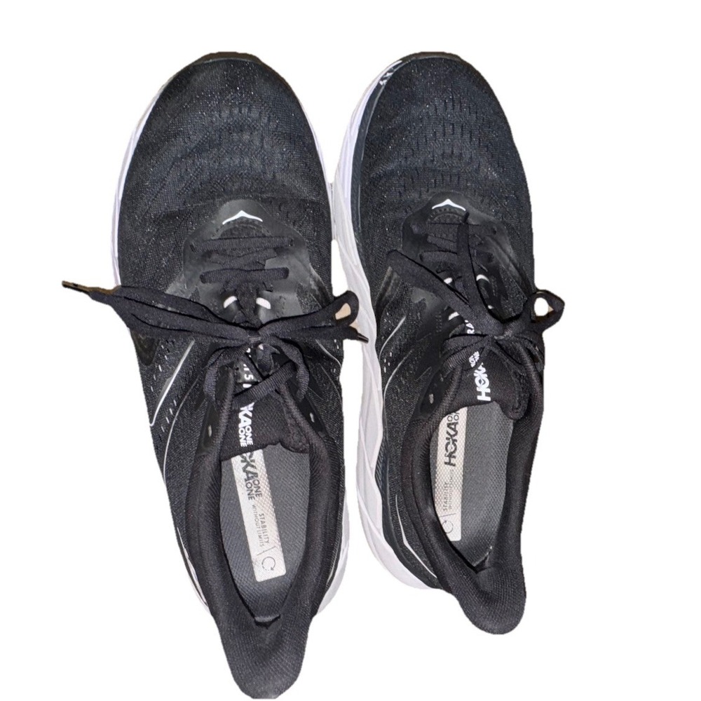Hoka One One Arahi 5 Wide Mens Running Sneakers Size 12.5 2E Black And White - Picture 4 of 11
